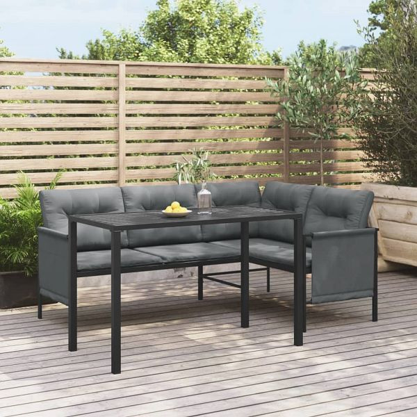 vidaXL Garten-Esstisch Anthrazit 110x54x70 cm Stahl, 364600