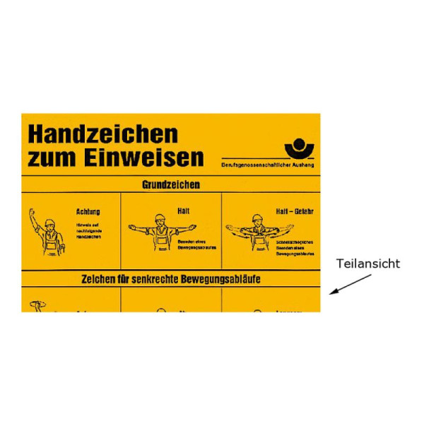 Stein HGS Berufsgenossenschaftlicher Aushang, Handzeichen zum Einweisen, 51.2940