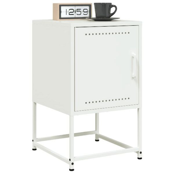 vidaXL Nachttische 2 Stk. Weiß 36x39x60,5 cm Stahl, 846457