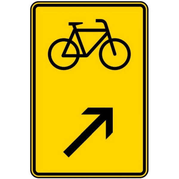 Stein HGS Wegweiser für Radverkehr rechts einordnen Nr. 422-27, 420 x 630 mm, RA2, Flachform 3 mm, 422-27-123