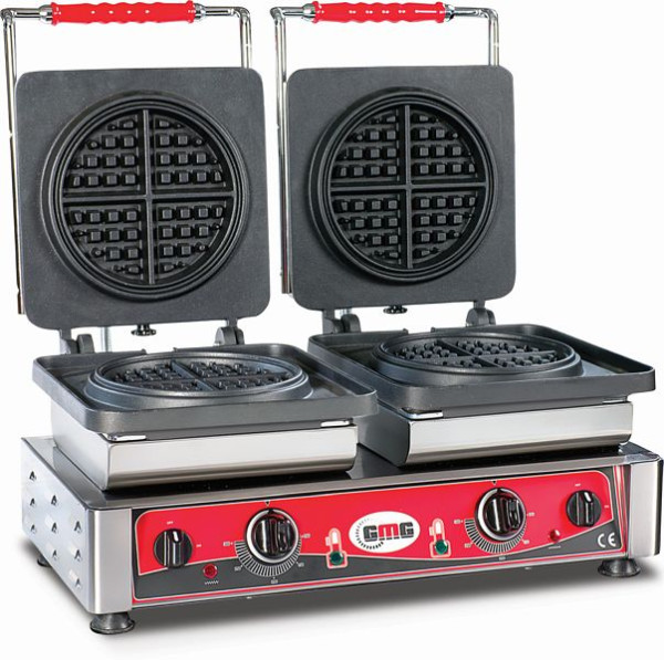 GMG Waffeleisen American, 2x (Ø16 x 1,5cm), wechselbare Backplatte sehr einfach Montage, 50° bis 300°C, leichte Reinigung, WE-26