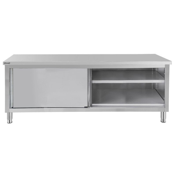 Casselin Edelstahl Arbeitstisch 700 mit Schiebetüren 1.200 mm, C7TTPC120