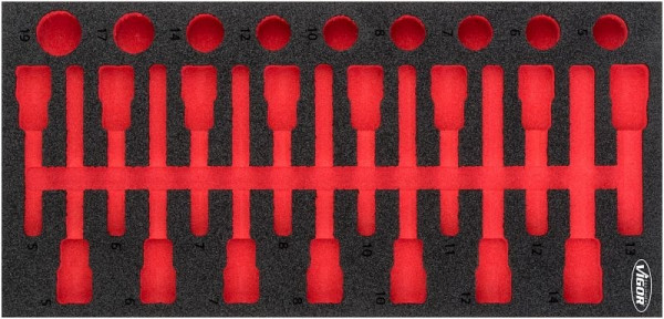 VIGOR 2-Komponenten Weichschaum-Einlagen, Einlagenmaß / Schubladengröße: S (188 x 393 x 35 mm), Verwendung: V5097, V5097-L