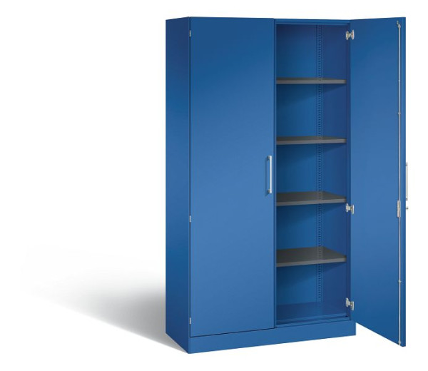 C+P Flügeltürenschrank Asisto, H1980xB1000xT435mm, Farbe: Enzianblau, Bügelgriff, 5 OH, 141002-000 S10274