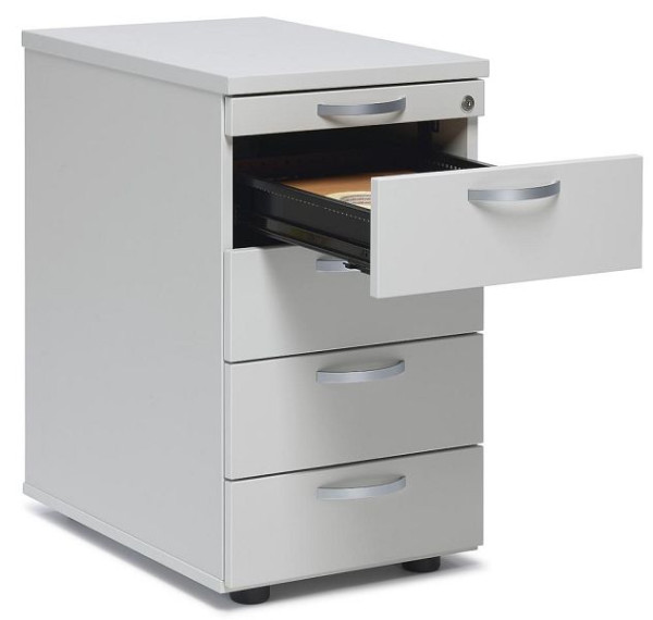 Deskin Standcontainer Multi M pro, Dekor lichtgrau, B 435 x H 720 x T 800 mm, 4 Schübe, 294412