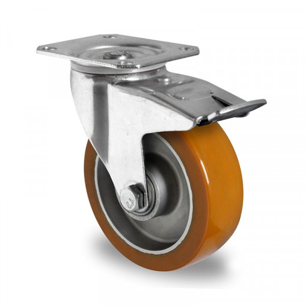 Cascoo Lenkrolle mit Total-Feststeller, Cascoo Premium, Ø 100 mm, PU, Doppel-Kugellager, TPP37W0100AAU5D0N