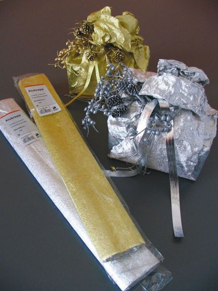 Werola Krepppapier Alu - 50 x 250 cm, silber, VE: 2,5 m, 32061-9131