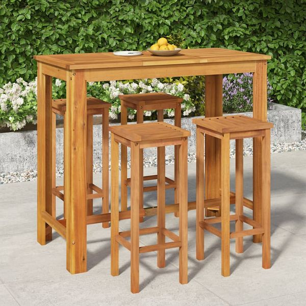 vidaXL 5-teilig Gartenbar-Set Massivholz Akazie, 3154392