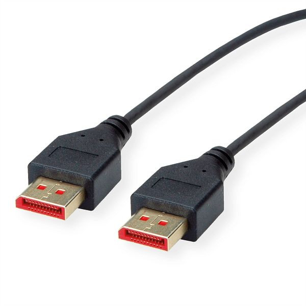 ROLINE DisplayPort Kabel, Version 1.4, DP ST - ST, SLIM, schwarz, 1 m, 11.04.5960