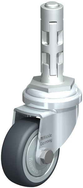 Blickle LRA-TPA 50K-FK-E01 Apparate-Lenkrolle mit Expander, Thermoplastisches Gummi-Elastomer, Grau, 644229