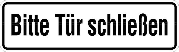 Schilder Klar Türbeschilderung Bitte Tür schließen, 240x70 mm Folie selbstklebend, 35/00