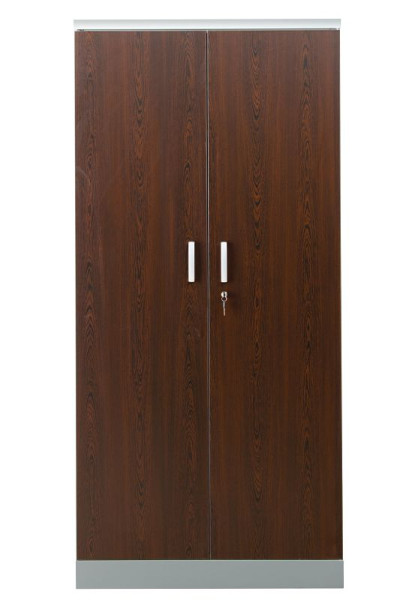 Gürkan Flügeltürenschrank, 42 x 92 x 195 cm, Lichtgrau, Wenge, Fachboden Stück 4, FLC/WD.19, 100108