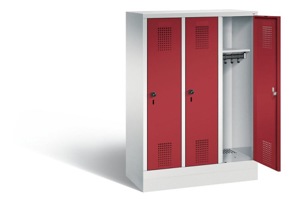 C+P Kindergarten-Spind Evolo, H1300xB900xT300mm, Farbe: Lichtgrau / Rubinrot, 480203-30 S10072