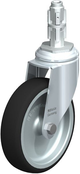 Blickle LKRA-PATH 126G-11-E13 Apparate-Lenkrolle mit Expander, Thermoplastisches Polyurethan, Grau, 848856