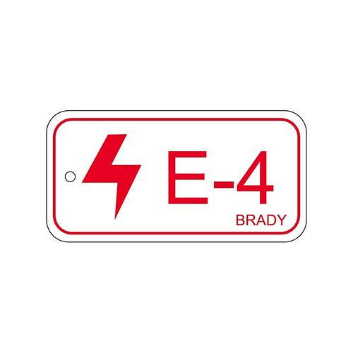 Brady Anhänger für Energiequellen, elektrischer Bereich, Beschriftung E-4, VE: 25 Stück, 311908