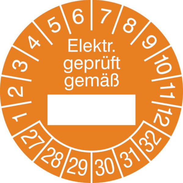 Stein HGS Prüfplaketten mit Jahresfarbe (6 Jahre), orange, 2027-2032, 31.0799-27