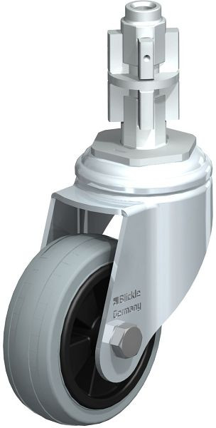 Blickle LKRA-VPA 80G-11-E14 Apparate-Lenkrolle mit Expander, Vollgummi, Grau, 308635