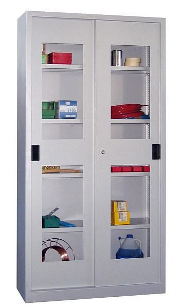 Pavoy Schiebetürenschrank 1950/600/1000, Böden verzinkt, Sichtfenster, 30302-100-690-910905