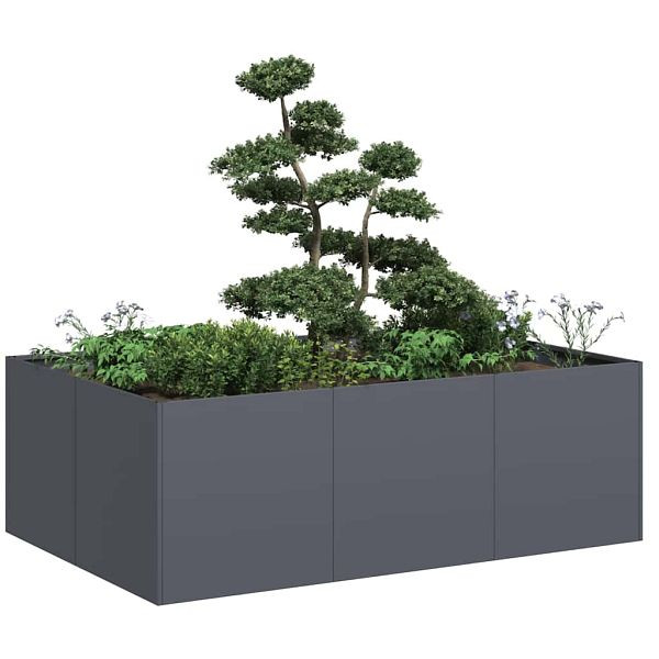 vidaXL Pflanzkübel Anthrazit 120x80x40 cm Stahl, 860747