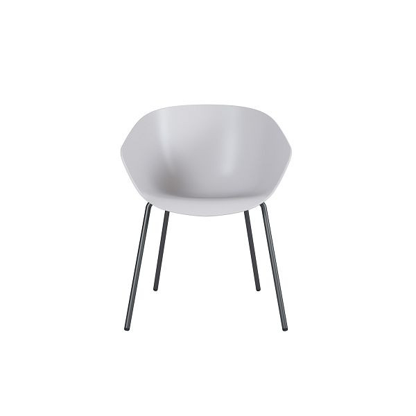 Bisley 2er Set, Besucherstuhl STAY, Polypropylensitz, Gestell schwarz, 4-Fuß Gestell, PXS005 dark grey, STAY4P2PXS005