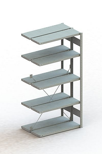 Meta S3 Steckregal CLIP 100 DAR 2000x1000x300 mm, RAL 7035, Bodenanzahl: 2 x 5, 200180792