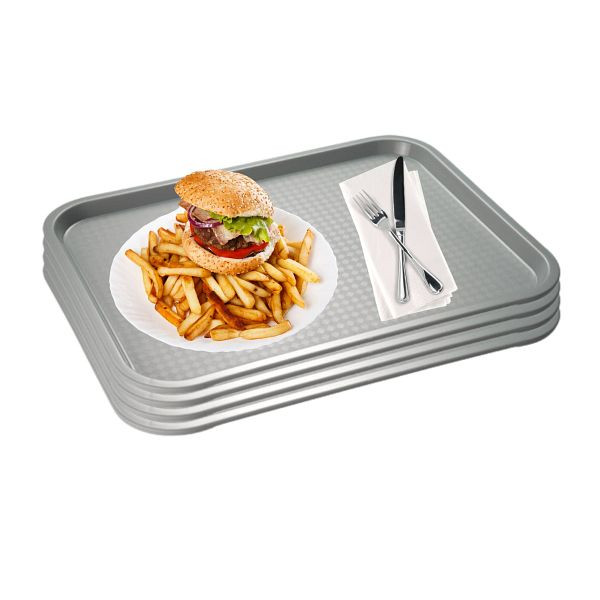 APS Fast Food Tablett, Serviertablett, 41 x 30,5 cm, grau, VE: 4er-Set, 67535