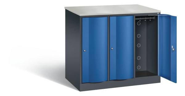 C+P XL-Schließfachschrank Resisto, H1077xB1148xT640mm, Farbe: Schwarzgrau / Enzianblau, 8271-373 S10031