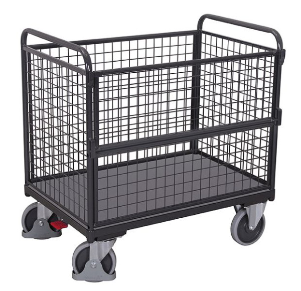 VARIOfit Drahtkastenwagen, Ladefläche: 1.200 x 750 mm, RAL 7016 anthrazitgrau, sw-800.404/AG