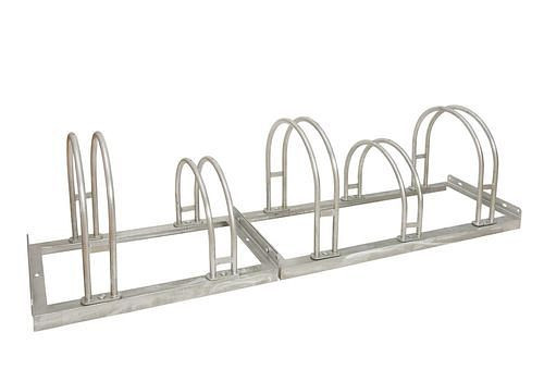Moravia Fahrradständer für 5 Fahrräder, Tiefe 390 mm, mit Bügeln aus Rundrohr, 271679