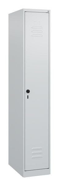 C+P Umkleidespind Classic PLUS mit Mitteltrennwand, 1700x300x500mm, 7035/7035, Drehriegel, 0800007-10F S10008