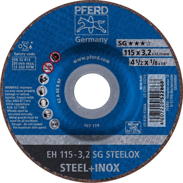Pferd Trennscheibe EH 115-3,2 SG STEELOX, VE: 25 Stück, 61332432