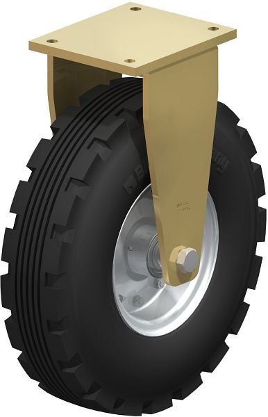 Blickle BS-PS 536K Stahlgeschweißte Schwerlast-Bockrolle, Luftreifen, Schwarz, 842926