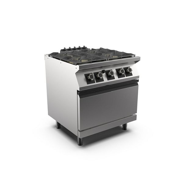 Mareno M1-900 Gasherd 4 Brenner und Gasbackofen GN 2/1, 80cm, PC98GFG, 191.105