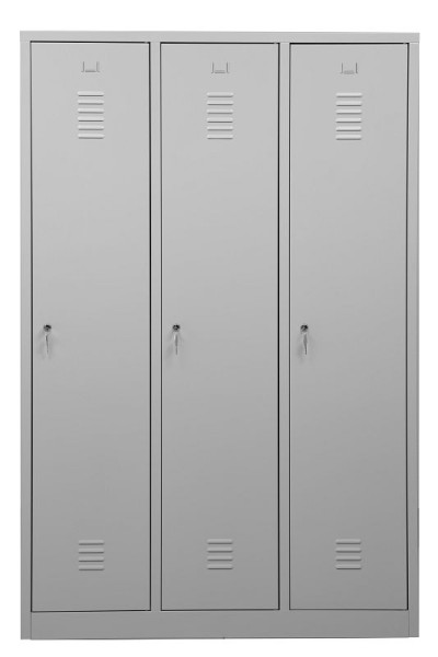 Gürkan Garderobenschrank, 50 x 118,5 x 180 cm, Lichtgrau, EU Zylinderschloss, Trennwand innen fest, WRD/3.18120, 105455