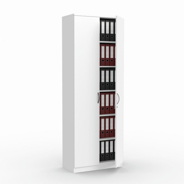 Deskin Flügeltürenschrank MULTI M, Dekor weiß, B 800 x H 2200 x T 420 mm, 269599