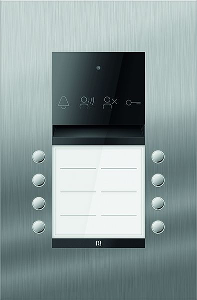 TCS Türkontrollsystem PES PRO Audio Außenstation 8T 2 Spalten UP Edelstahl, ASU600208-0030