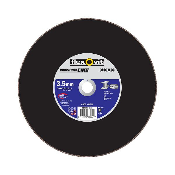 Flexovit Metall Trennscheibe für Trennschleifer, A 30 S-BF41/80 PETROL SAW, Holmbohrung: 22,23 mm, Durchmesser: 300 mm, VE: 10 Stück, 66252918951