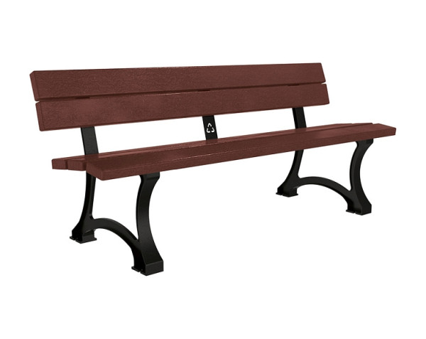 Procity Sitzbank Mora, Stahl & Recycling-Kunststoff, Braun/RAL 9005, 209680.9005
