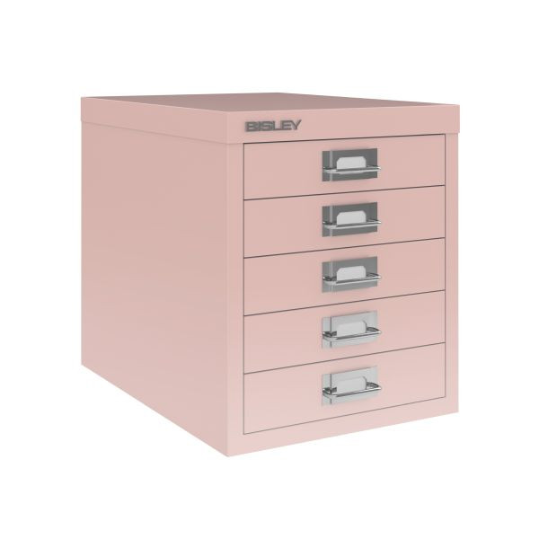 Bisley Home MultiDrawer, 12er Serie, 5 Schubladen à H 51 mm, DIN A4, Farbe: pastellpink, L125620