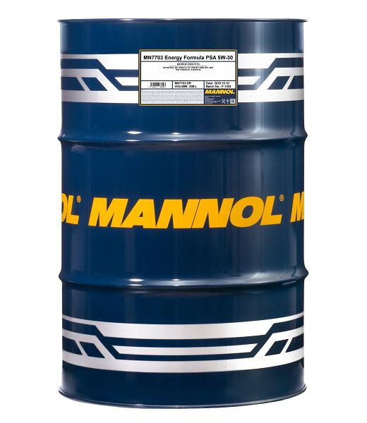 MANNOL Premium-Motorenöl 7703 Energy Formula PSA 5W-30, VE: 208 l, MN7703-DR