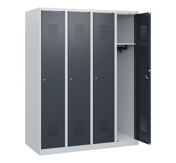 C+P Spind Evolo PLUS, 4 Abteile, 1530x1200x500mm, 7035/7016, Zylinderschloss, 0490005-40 S10039