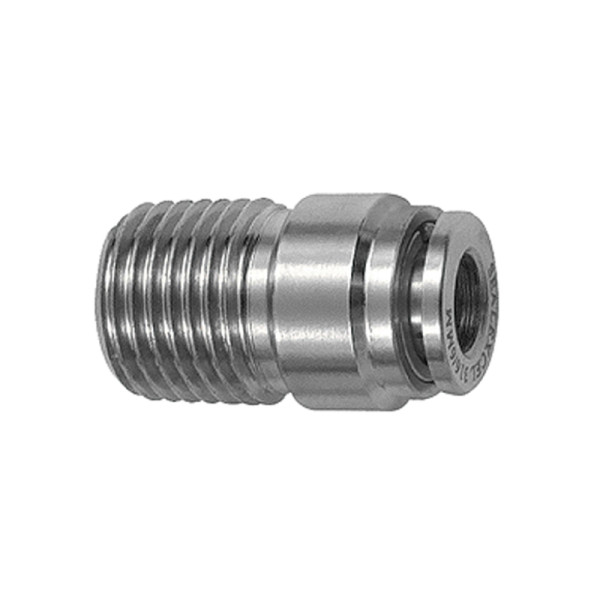 Riegler Gerade Steckverschraubung, rund, R 1/2, Schlauch Ø 14, ES 1.4404, 135121