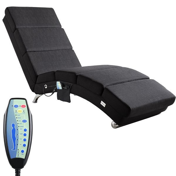 casaria Relaxliege London Anthrazit mit Massage- & Heizfunktion, 107817