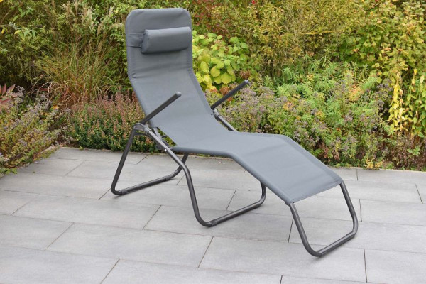 Merxx Wellnessliege XXL inkl. Kopfkissen, besonders große Grundmaße, graphit/grau, Stahlgestell mit Textilbespannung, 51132-307