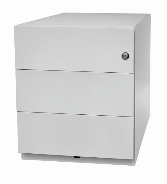 Bisley Rollcontainer Note mit Griff, 3 Universalschubladen 565 mm tief, lichtgrau, NWH59M7SSS645