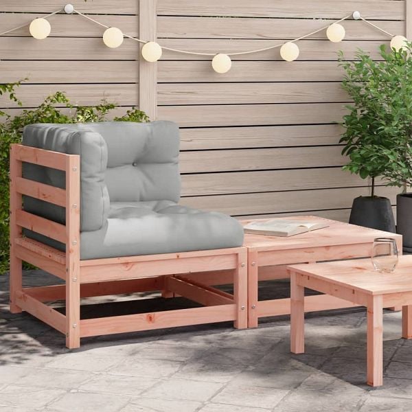 vidaXL Garten-Ecksofa mit Kissen und Hocker, Douglasie, 838115