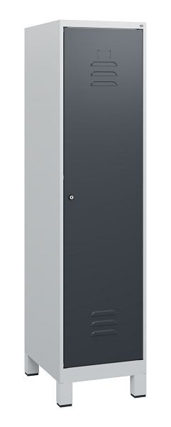 C+P Umkleidespind Classic PLUS, Füße, 1630x400x500mm, 7035/7016, Zylinderschloss, 0800105-12 S10023