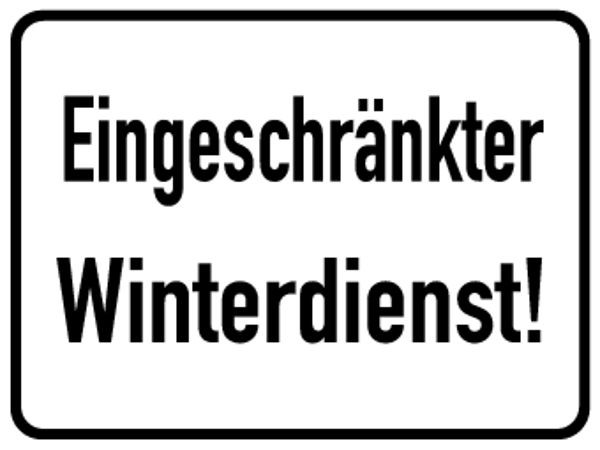 Schilder Klar Eingeschränkter Winterdienst!, 400x300x0.6 mm Aluminium geprägt, 427/00