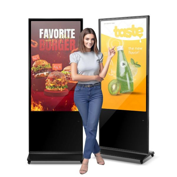 VEVOR Digitaler Kundenstopper Touchscreen 2K UHD LCD 140cm Werbetafel Schwarz, CPKDZGGT4K558KB0LV2