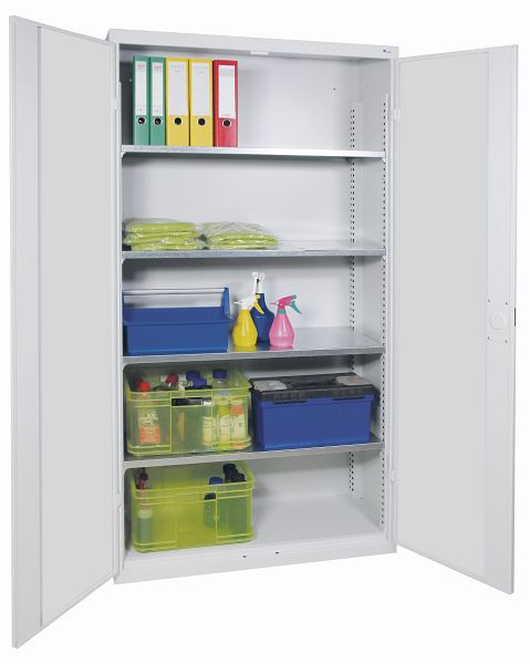 stumpf Universal-Stahlschrank mit 4 Fachböden, RAL 7035/7035, 1950x1000x400 mm (HxBxT), 7599707